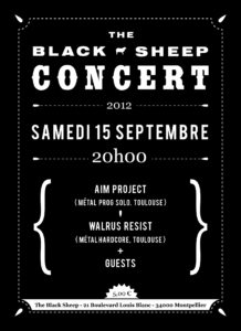 Affiche concert The Black Sheep 15-09-12